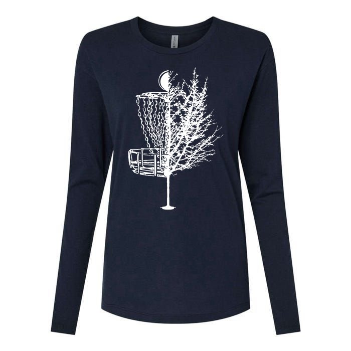 Disc Golf Basket Tree Shirts Funny Womens Cotton Relaxed Long Sleeve T-Shirt