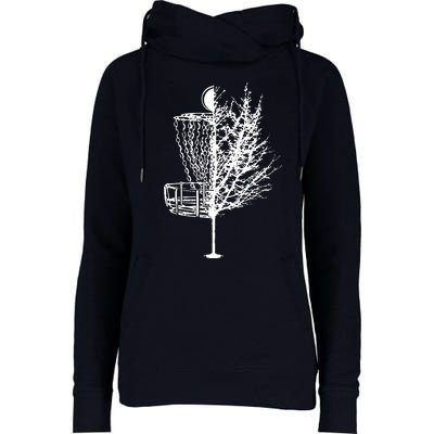 Disc Golf Basket Tree Shirts Funny Womens Funnel Neck Pullover Hood