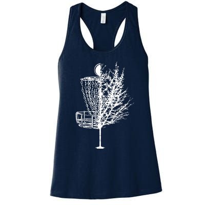 Disc Golf Basket Tree Shirts Funny Women's Racerback Tank