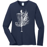 Disc Golf Basket Tree Shirts Funny Ladies Long Sleeve Shirt