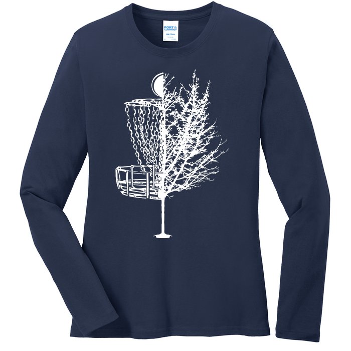 Disc Golf Basket Tree Shirts Funny Ladies Long Sleeve Shirt