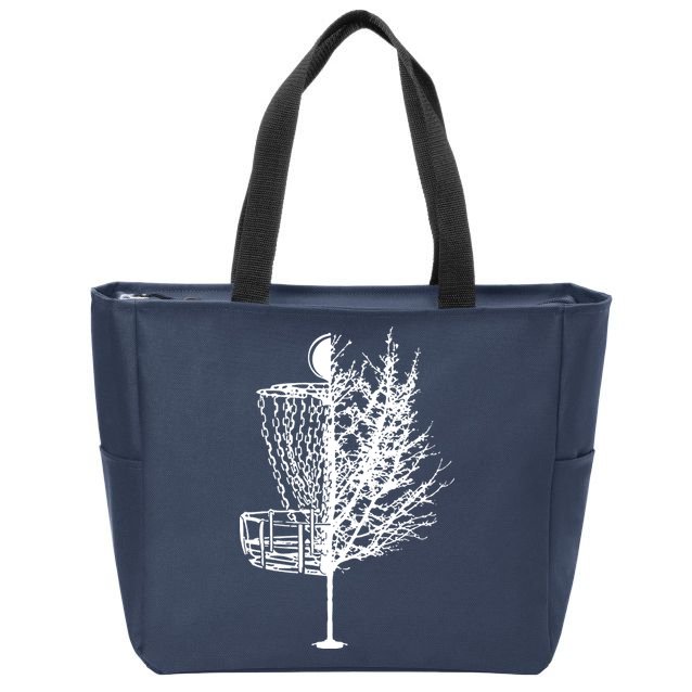 Disc Golf Basket Tree Shirts Funny Zip Tote Bag