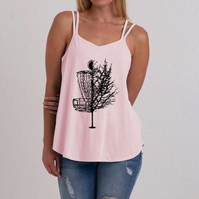 Disc Golf Basket Tree Shirts Funny Women's Strappy Tank