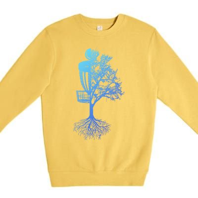 Disc Golf Basket And Tree Frolf Frisbee Golf Cool Gift Premium Crewneck Sweatshirt