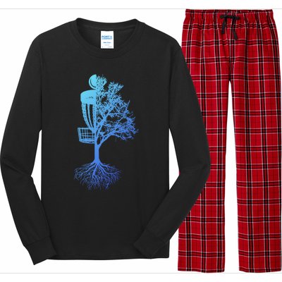 Disc Golf Basket And Tree Frolf Frisbee Golf Cool Gift Long Sleeve Pajama Set