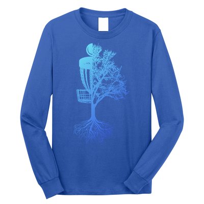 Disc Golf Basket And Tree Frolf Frisbee Golf Cool Gift Long Sleeve Shirt