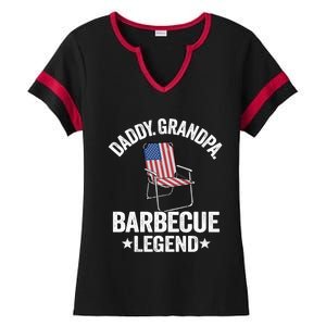 Daddy Grandpa Barbecue Legend 4th Of July Bbq Grillfather Gift Ladies Halftime Notch Neck Tee