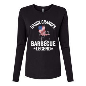 Daddy Grandpa Barbecue Legend 4th Of July Bbq Grillfather Gift Womens Cotton Relaxed Long Sleeve T-Shirt