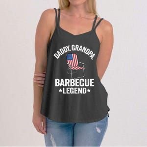 Daddy Grandpa Barbecue Legend 4th Of July Bbq Grillfather Gift Women's Strappy Tank