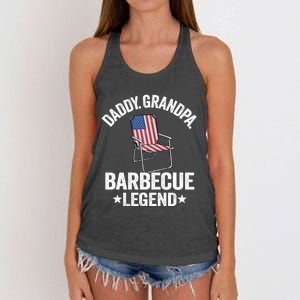 Daddy Grandpa Barbecue Legend 4th Of July Bbq Grillfather Gift Women's Knotted Racerback Tank