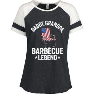 Daddy Grandpa Barbecue Legend 4th Of July Bbq Grillfather Gift Enza Ladies Jersey Colorblock Tee