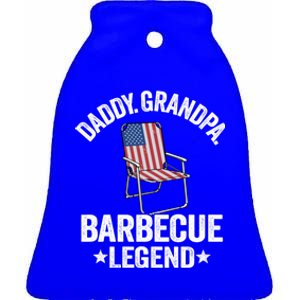 Daddy Grandpa Barbecue Legend 4th Of July Bbq Grillfather Gift Ceramic Bell Ornament