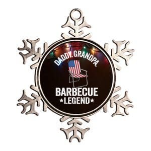 Daddy Grandpa Barbecue Legend 4th Of July Bbq Grillfather Gift Metallic Star Ornament