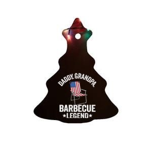 Daddy Grandpa Barbecue Legend 4th Of July Bbq Grillfather Gift Ceramic Tree Ornament