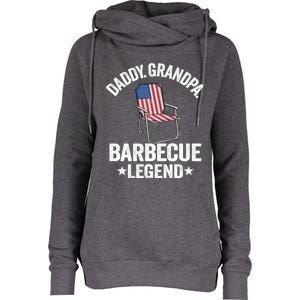 Daddy Grandpa Barbecue Legend 4th Of July Bbq Grillfather Gift Womens Funnel Neck Pullover Hood