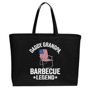 Daddy Grandpa Barbecue Legend 4th Of July Bbq Grillfather Gift Cotton Canvas Jumbo Tote