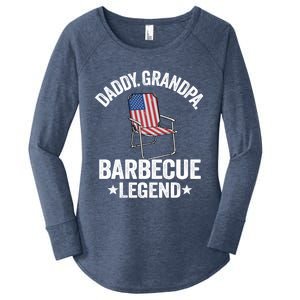 Daddy Grandpa Barbecue Legend 4th Of July Bbq Grillfather Gift Women's Perfect Tri Tunic Long Sleeve Shirt