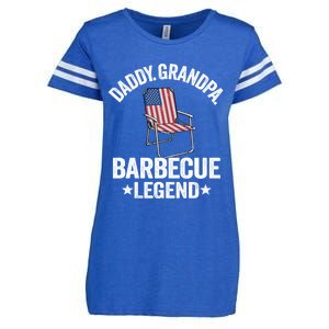 Daddy Grandpa Barbecue Legend 4th Of July Bbq Grillfather Gift Enza Ladies Jersey Football T-Shirt