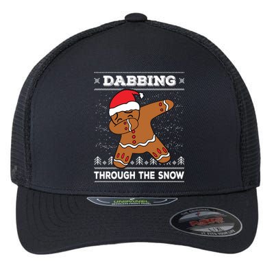 Dabbing Gingerbread Baking Cake Ugly Christmas Gift Flexfit Unipanel Trucker Cap