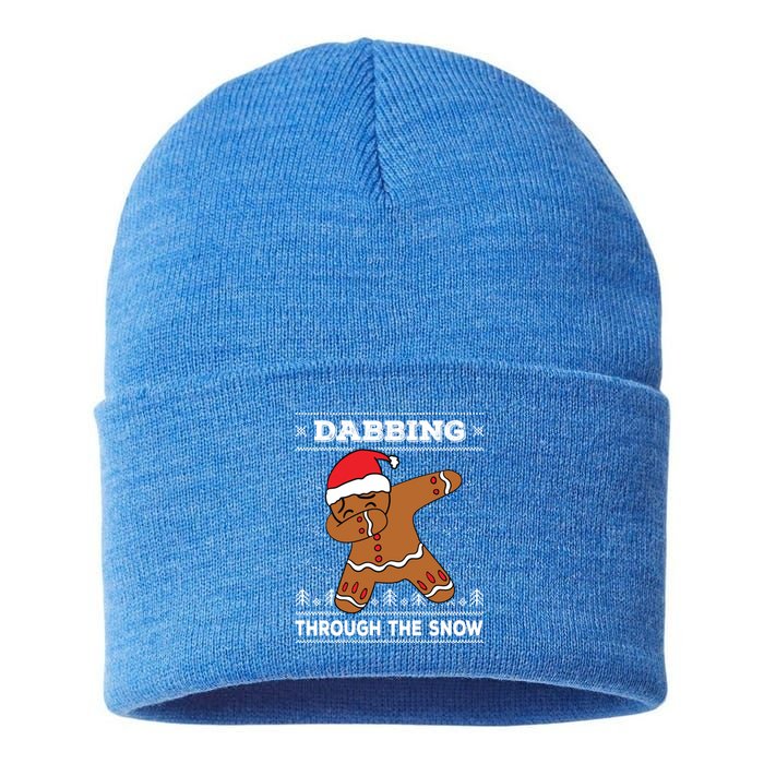 Dabbing Gingerbread Baking Cake Ugly Christmas Gift Sustainable Knit Beanie