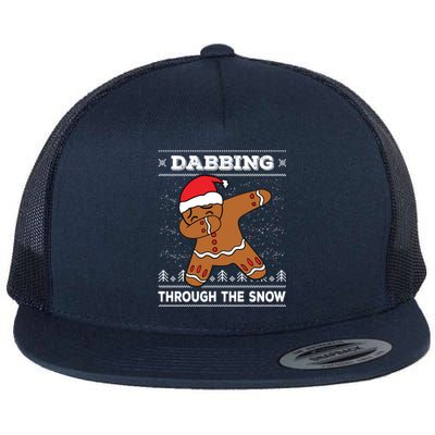 Dabbing Gingerbread Baking Cake Ugly Christmas Gift Flat Bill Trucker Hat