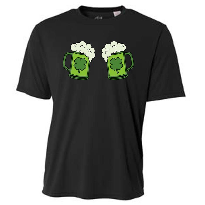 Drinking Green Beer Boobs Shamrock Irish Patricks Day Cooling Performance Crew T-Shirt