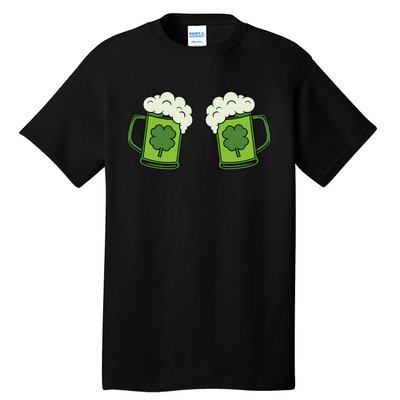 Drinking Green Beer Boobs Shamrock Irish Patricks Day Tall T-Shirt