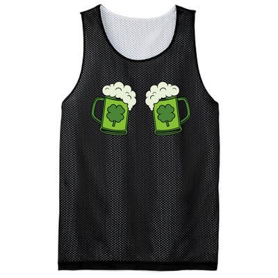 Drinking Green Beer Boobs Shamrock Irish Patricks Day Mesh Reversible Basketball Jersey Tank