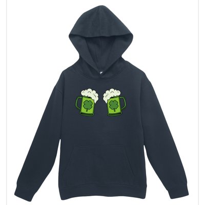 Drinking Green Beer Boobs Shamrock Irish Patricks Day Urban Pullover Hoodie