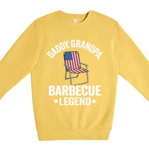 Daddy Grandpa Barbecue Legend 4th Of July Bbq Grillfather Gift Premium Crewneck Sweatshirt