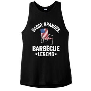 Daddy Grandpa Barbecue Legend 4th Of July Bbq Grillfather Gift Ladies PosiCharge Tri-Blend Wicking Tank