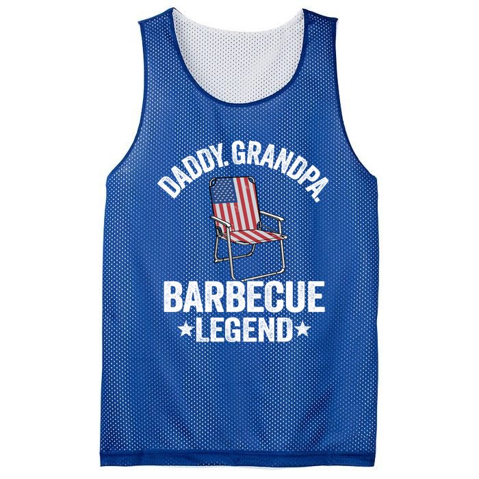 Daddy Grandpa Barbecue Legend 4th Of July Bbq Grillfather Gift Mesh Reversible Basketball Jersey Tank