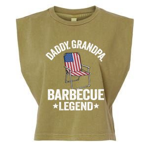 Daddy Grandpa Barbecue Legend 4th Of July Bbq Grillfather Gift Garment-Dyed Women's Muscle Tee