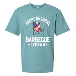 Daddy Grandpa Barbecue Legend 4th Of July Bbq Grillfather Gift Sueded Cloud Jersey T-Shirt