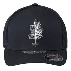 Disc Golf Basket Tree Frisbee Golf Flexfit Unipanel Trucker Cap