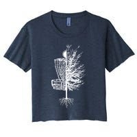 Disc Golf Basket Tree Frisbee Golf Women's Crop Top Tee
