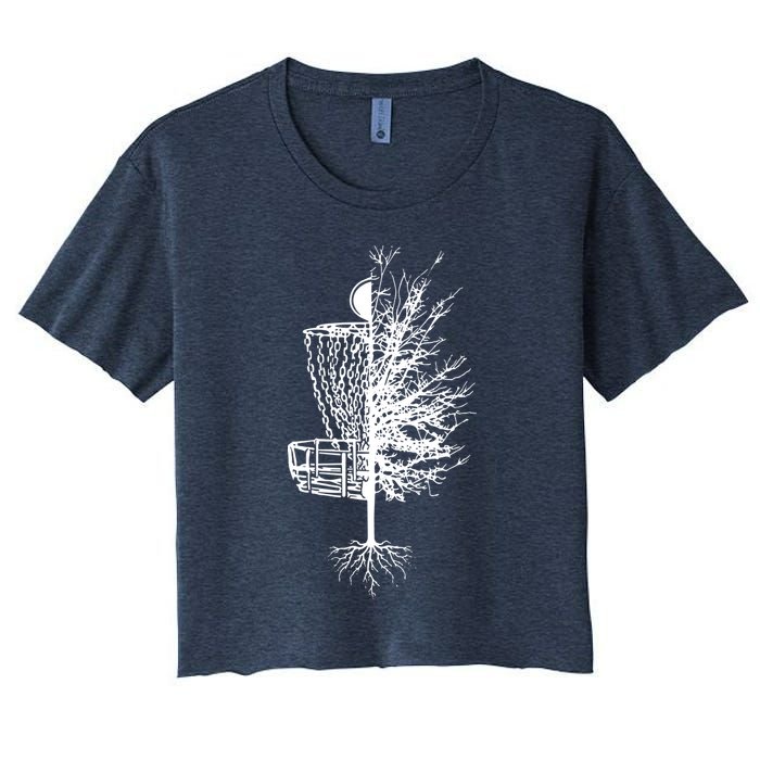 Disc Golf Basket Tree Frisbee Golf Women's Crop Top Tee