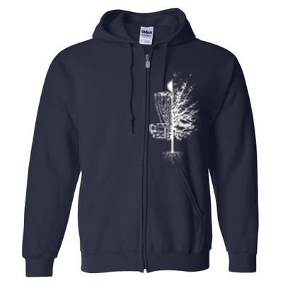 Disc Golf Basket Tree Frisbee Golf Full Zip Hoodie