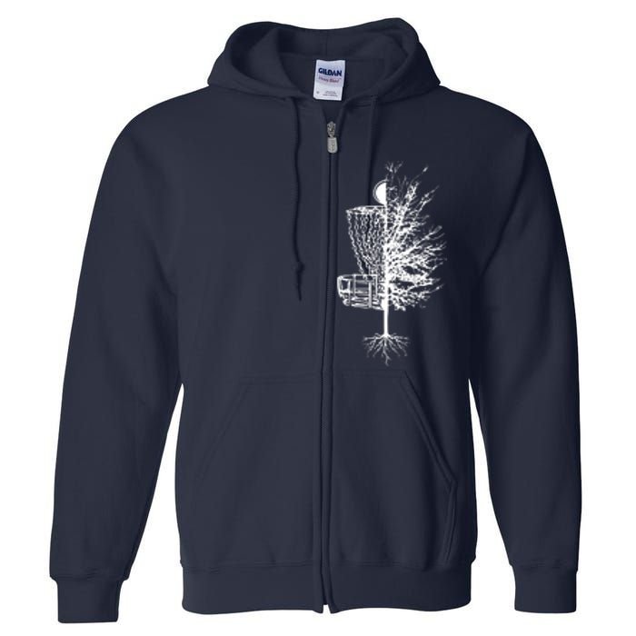 Disc Golf Basket Tree Frisbee Golf Full Zip Hoodie