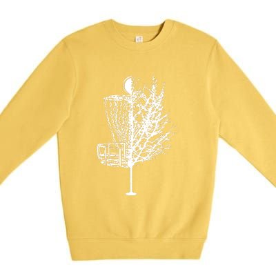 Disc Golf Basket Tree Shirts Funny Premium Crewneck Sweatshirt