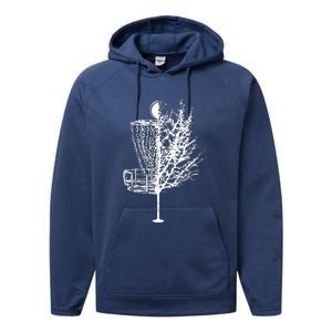 Disc Golf Basket Tree Shirts Funny Performance Fleece Hoodie