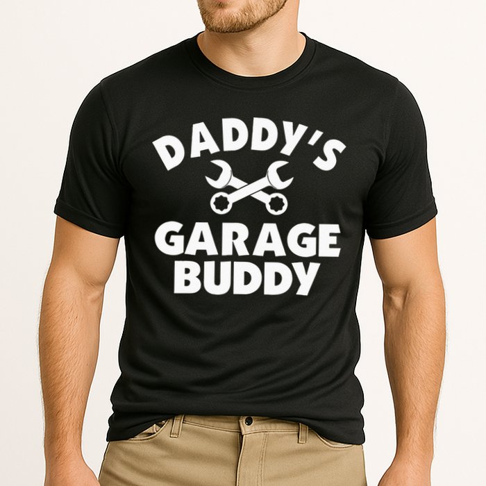 Daddy's Garage Buddy Funny Car Mechanic Cooling Performance Crew T-Shirt