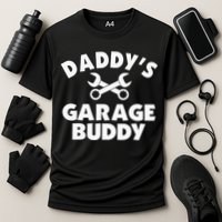 Daddy's Garage Buddy Funny Car Mechanic Cooling Performance Crew T-Shirt