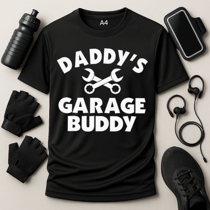 Daddy's Garage Buddy Funny Car Mechanic Cooling Performance Crew T-Shirt