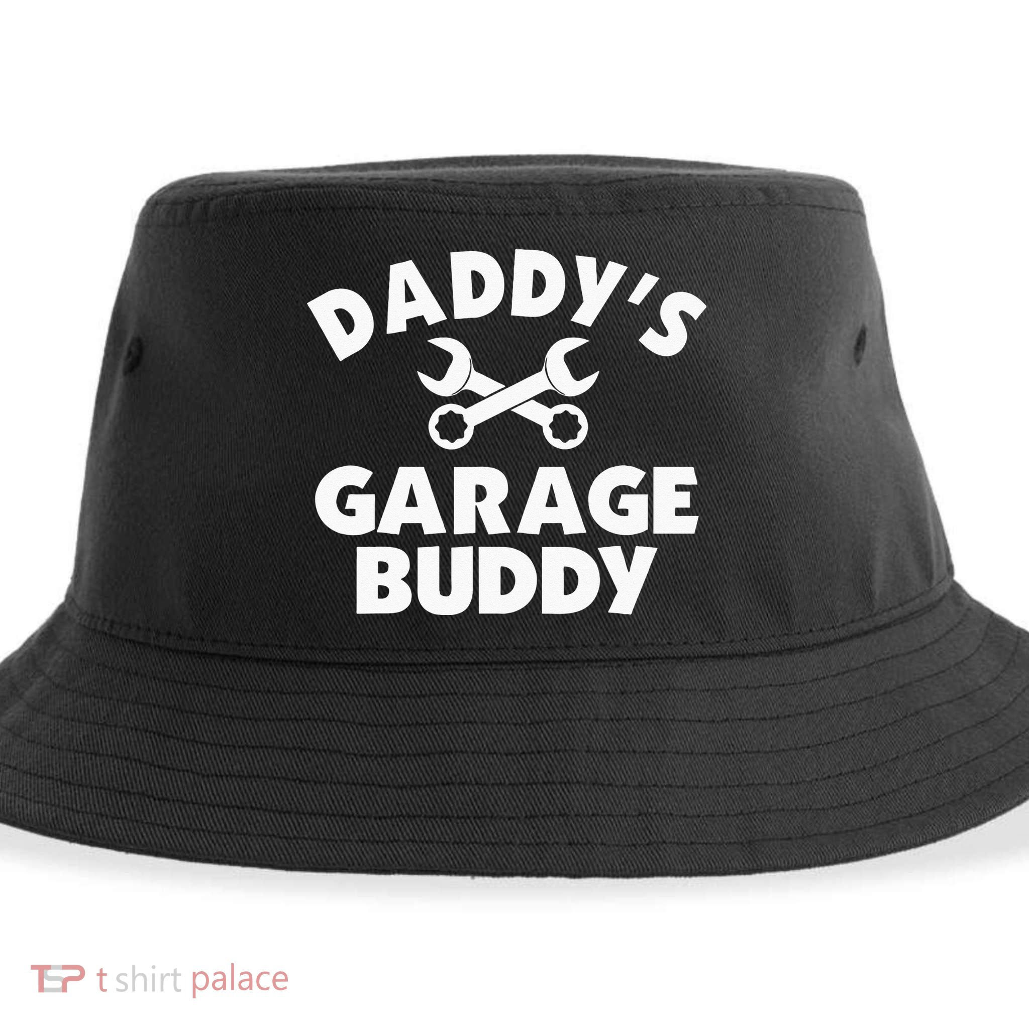 Daddy's Garage Buddy Funny Car Mechanic Sustainable Bucket Hat