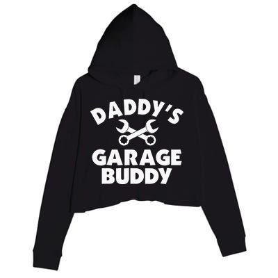 Daddy's Garage Buddy Funny Car Mechanic Crop Fleece Hoodie