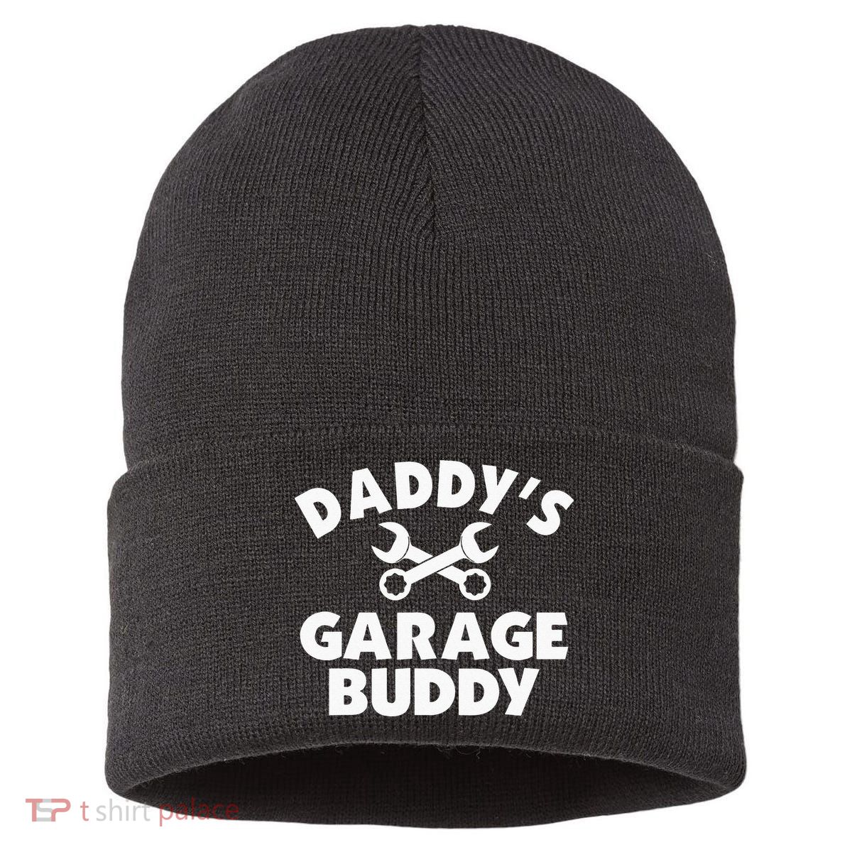 Daddy's Garage Buddy Funny Car Mechanic Sustainable Knit Beanie