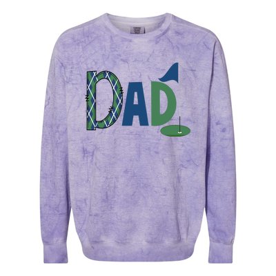 Dad Golf Birthday Boy Family Matching Golf Birthday Colorblast Crewneck Sweatshirt