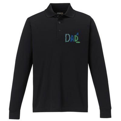 Dad Golf Birthday Boy Family Matching Golf Birthday Performance Long Sleeve Polo