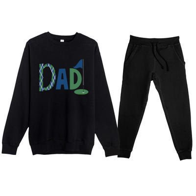 Dad Golf Birthday Boy Family Matching Golf Birthday Premium Crewneck Sweatsuit Set